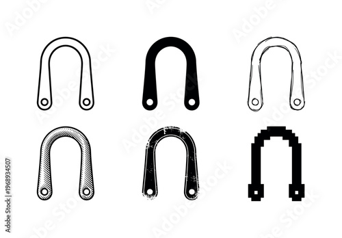 hanging loop, arranged as a clean  Variant 1: clean thin outline, no fill, rounded joins, even stroke.