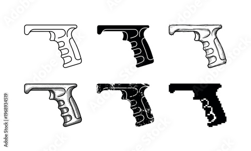 handle grips, arranged as a clean  Variant 1: clean thin outline, no fill, rounded joins, even stroke.