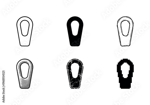 hanging loop, arranged as a clean  Variant 1: clean thin outline, no fill, rounded joins, even stroke.