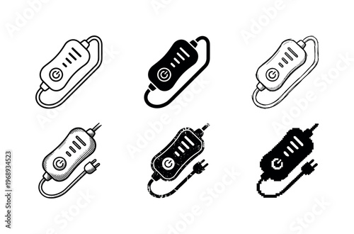heating pad controller, arranged as a clean  Variant 1: clean thin outline, no fill, rounded joins, even