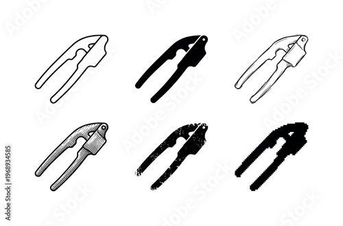 hinged handles, arranged as a clean  Variant 1: clean thin outline, no fill, rounded joins, even stroke.