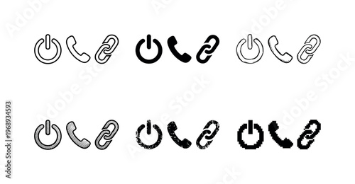 intercom indicator lights, arranged as a clean  Variant 1: clean thin outline, no fill, rounded joins,