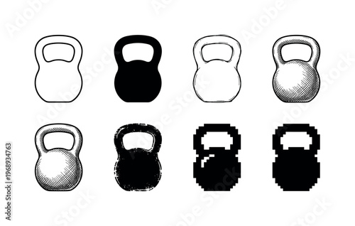 kettlebell, arranged as a clean  Variant 1: clean thin outline, no fill, rounded joins, even stroke.