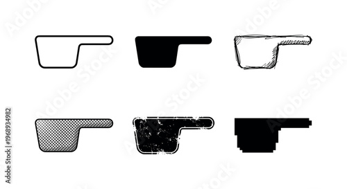 measuring scoop, arranged as a clean  Variant 1: clean thin outline, no fill, rounded joins, even stroke.