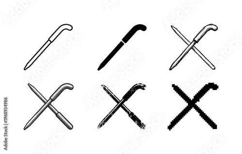 thermometer probe, arranged as a clean  Variant 1: clean thin outline, no fill, rounded joins, even stroke