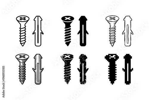 key cabinet mounting hardware, arranged as a clean  Variant 1: clean thin outline, no fill, rounded joins,