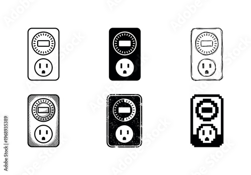 timer socket, arranged as a clean  Variant 1: clean thin outline, no fill, rounded joins, even stroke.