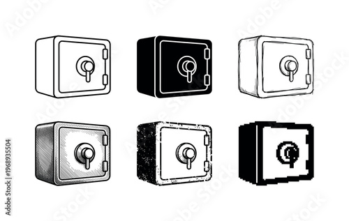 safe body, arranged as a clean  Variant 1: clean thin outline, no fill, rounded joins, even stroke.
