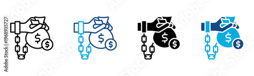 Debt Payment Icon Multiple Style Vector Illustration