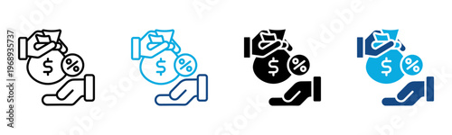 Loan Repayment Icon Multiple Style Vector Illustration