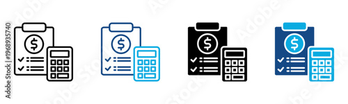 Budget Planning Icon Multiple Style Vector Illustration