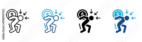 Financial Pressure Icon Multiple Style Vector Illustration