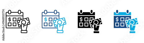 Monthly Installment Icon Multiple Style Vector Illustration