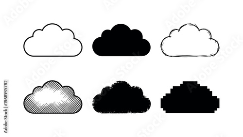 soft fluffy cloud floating in the sky, representing weather or digital storage, arranged as a clean