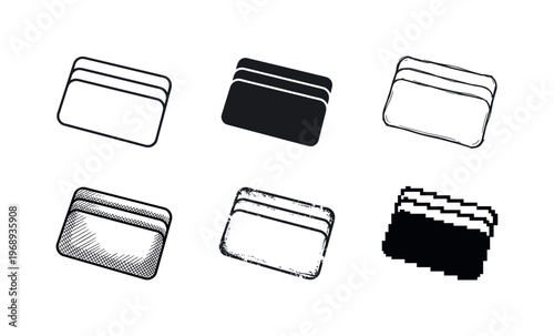 cardholder, arranged as a clean  Variant 1: clean thin outline, no fill, rounded joins, even stroke.