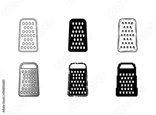 grating surface, arranged as a clean  Variant 1: clean thin outline, no fill, rounded joins, even stroke.