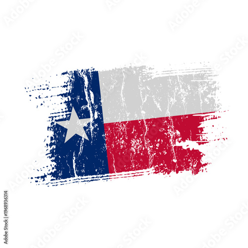 Texas flag with grunge effect - vector illustration