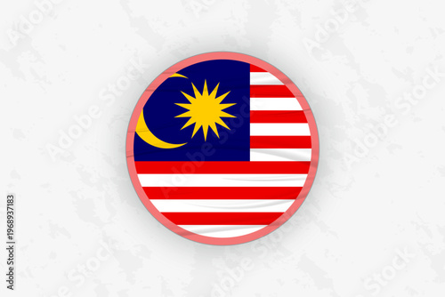 Malaysia Flag Circular Sticker Design, National Pride Decal.