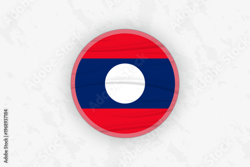 Laos Flag Circular Sticker Design, National Pride Decal.