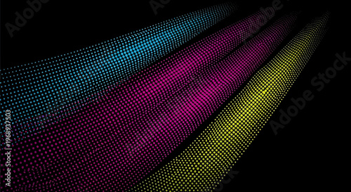 Vibrant colorful mesh pattern design element.