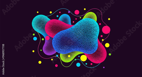 Vibrant colorful abstract shapes design.