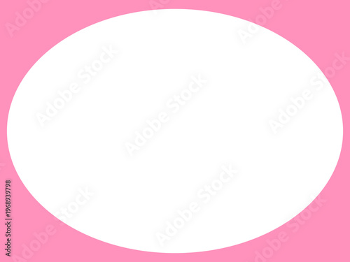 シンプルで使いやすい楕円形のフレーム素材　メッセージボード　コピースペース