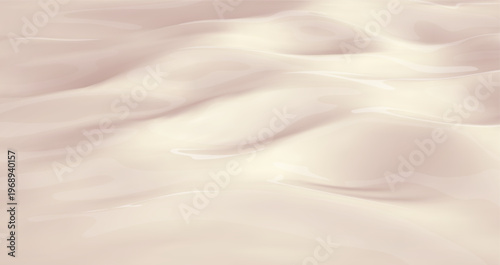 Smooth yogurt waves cream patterns. Cosmetic lotion texture with soft pink ripple, top view of milky liquid surface for beauty product backgrounds. 3d realistic vector