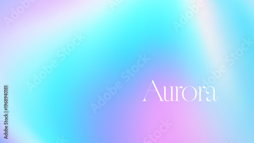 Blue pink gradient background. Aurora borealis gradation color effect. Rainbow pattern. Iridescent hologram gradient foil paper. Watercolor blur texture. Vector mesh illustration