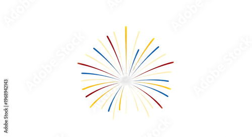 Colorful firework burst isolated on transparent background