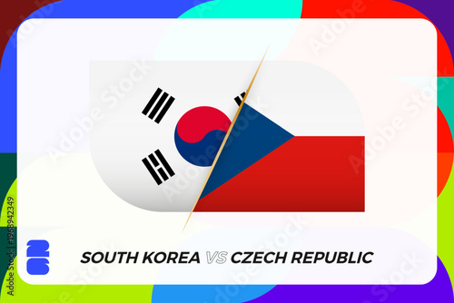 South Korea vs Czech Republic International Sports Tournament Icon.