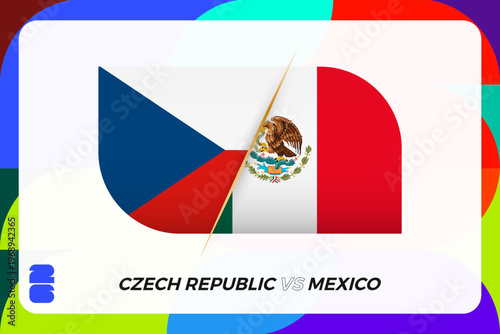 Czech Republic vs Mexico International Sports Tournament Icon.