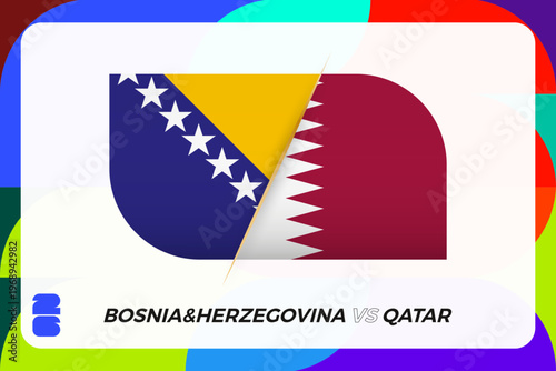 Bosnia and Herzegovina vs Qatar International Sports Tournament Icon.