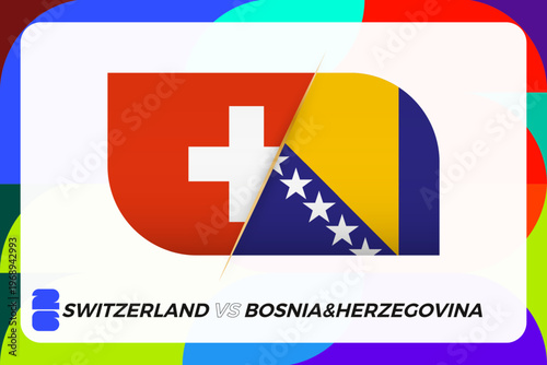 Switzerland vs Bosnia and Herzegovina International Sports Tournament Icon.