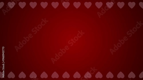 Animated Red Hearts Border on Maroon Background – Seamless Loop for Valentine’s Day, Wedding, and Romantic Concepts with copy space