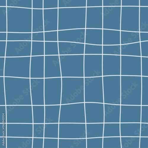 Pale lines on frozen blue forming loose woven gauze grid. Seamless glacier blue hand drawn crosshatch texture. Organic freehand pen background perfect for winter packaging and alpine interiors.