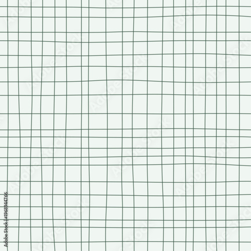 Forest green strokes on cool mint forming loose woven gauze grid. Seamless forest green hand drawn crosshatch texture. Organic freehand background for botanical textiles and garden packaging.