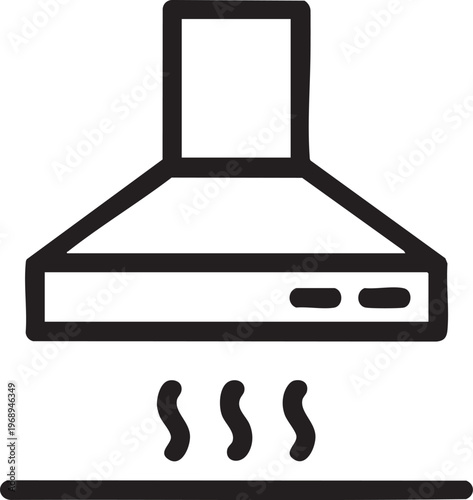 Kitchen Range Hood Icon Cooking Ventilation Appliance Simple Silhouette Illustration