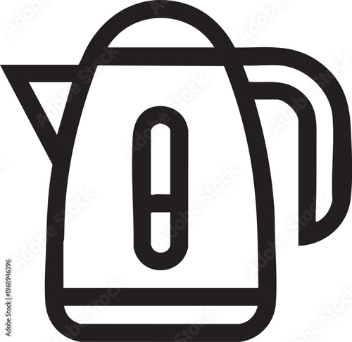 Electric Kettle Icon Kitchen Appliance Water Boiler Simple Silhouette Illustration