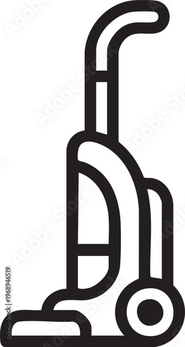 Upright Vacuum Cleaner Icon Home Cleaning Appliance Simple Silhouette Illustration