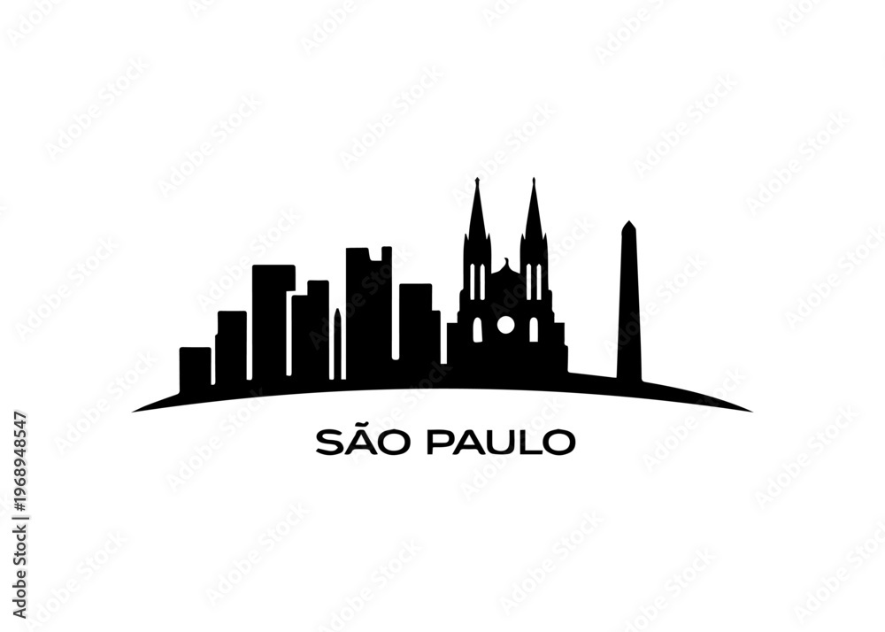 Obraz premium Sao Paulo city skyline Vector city skyline on a white background