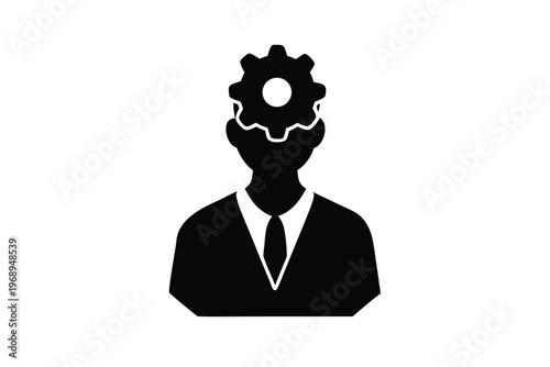 independent thinker silhouette vector icon