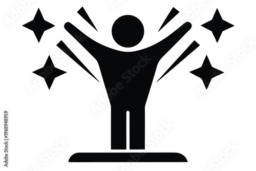 self improvement silhouette vector icon