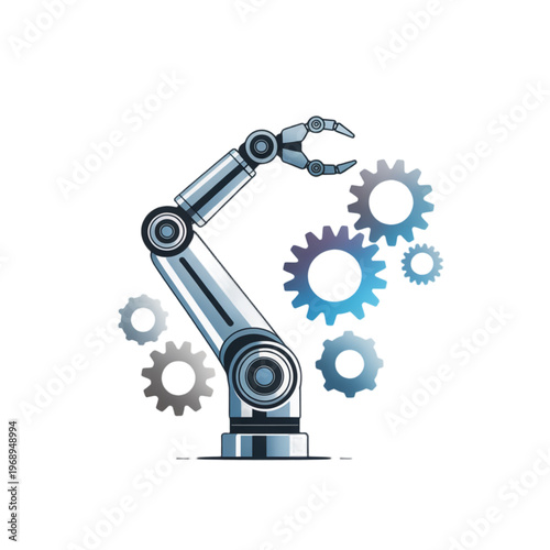 Industrial robotic arm with mechanical gears