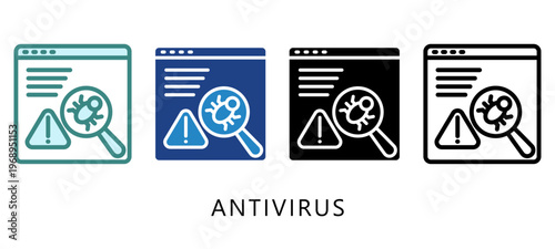 Antivirus Multi Style Icon. Mini Illustration For Modern Concept, Ui, Ux Web And App Development. Related To Cyber Security, Data Protection.