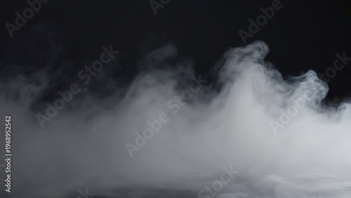 Deep graphite gray mist rotating in minimal cinematic themed background. Ai generated.