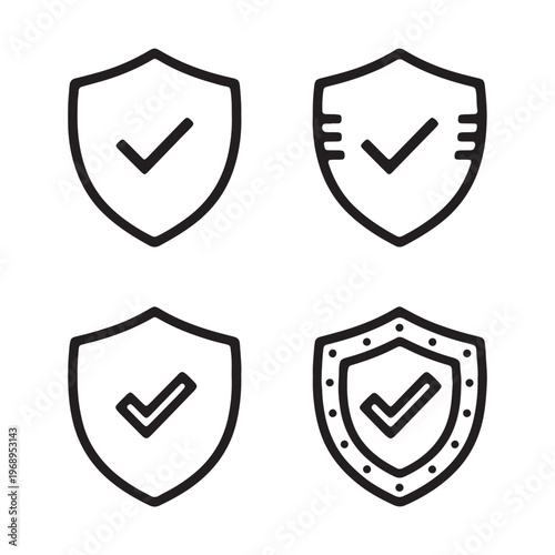 Shield Checkmark black and white Free Download Shield Checkmark black and white - GFXLoad