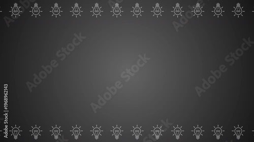 Abstract Light Bulb Idea Pattern on Dark Background Loop with copy space