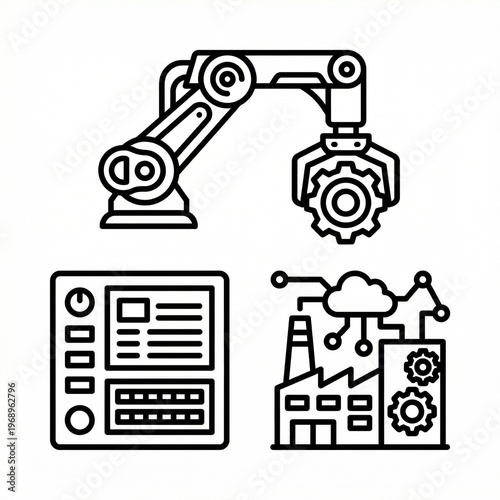 Energy and power industry icon set including power plant, turbine, battery, and electricity symbols, flat vector icons