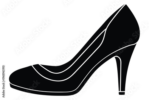 high heel shoes silhouette vector icon
