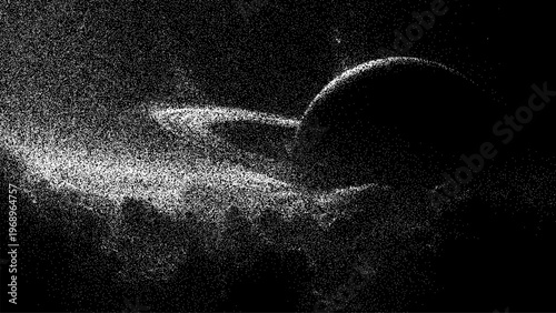 Space vector background with starlight grain texture and abstract planetary ring. Universe galaxy effect with shimmering dust particles. Cosmic nebula design for modern digital art project.